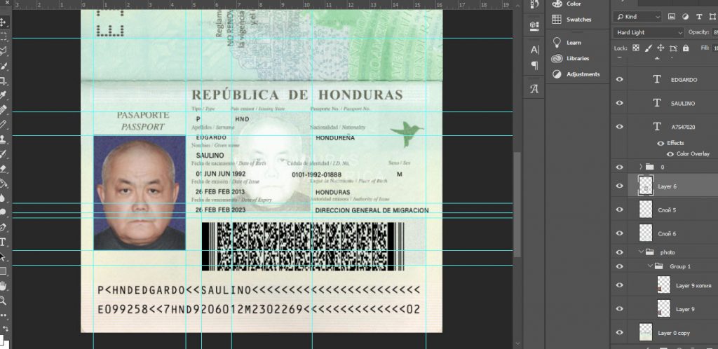 لایه باز پاسپورت هوندوراس