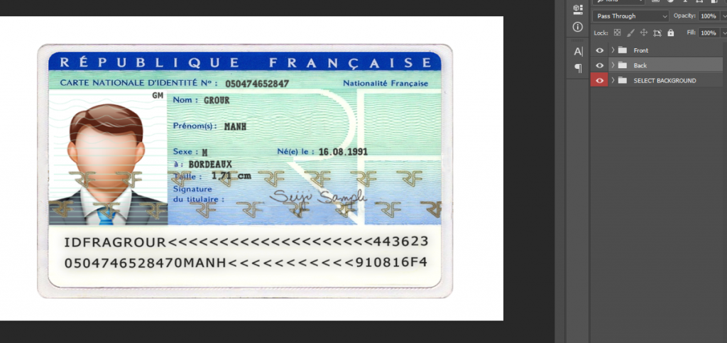 دانلود لایه باز آیدی کارت جدید فرانسه