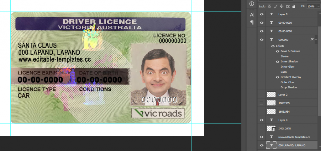 لایه باز گواهینامه رانندگی استرالیا