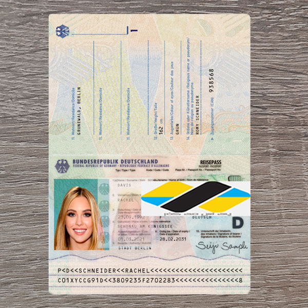 دانلود لایه باز پاسپورت جدید آلمان