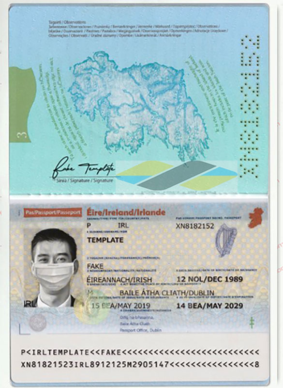 دانلود لایه باز پاسپورت ایرلند