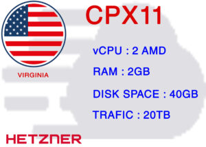 سرور مجازی ابری ویرجینیا پلن دوم  CPX11 VIRGINIA USA