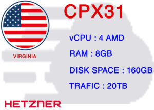 سرور مجازی ابری ویرجینیا پلن ششم  CPX31 VIRGINIA آمریکا