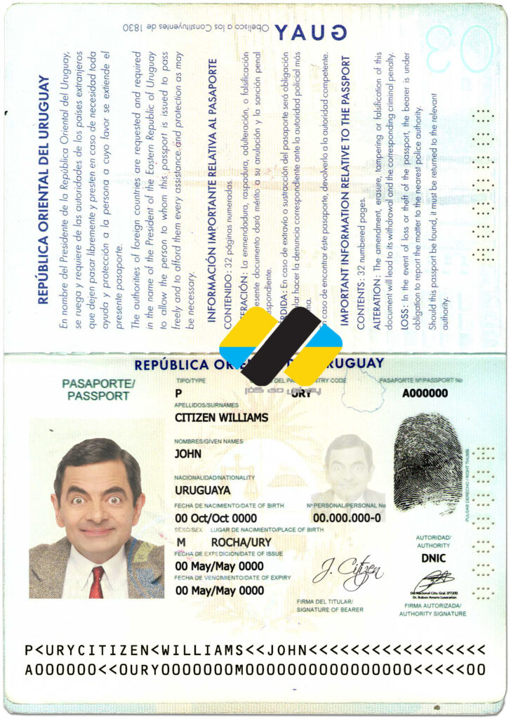 دانلود لایه باز پاسپورت جدید اروگوئه