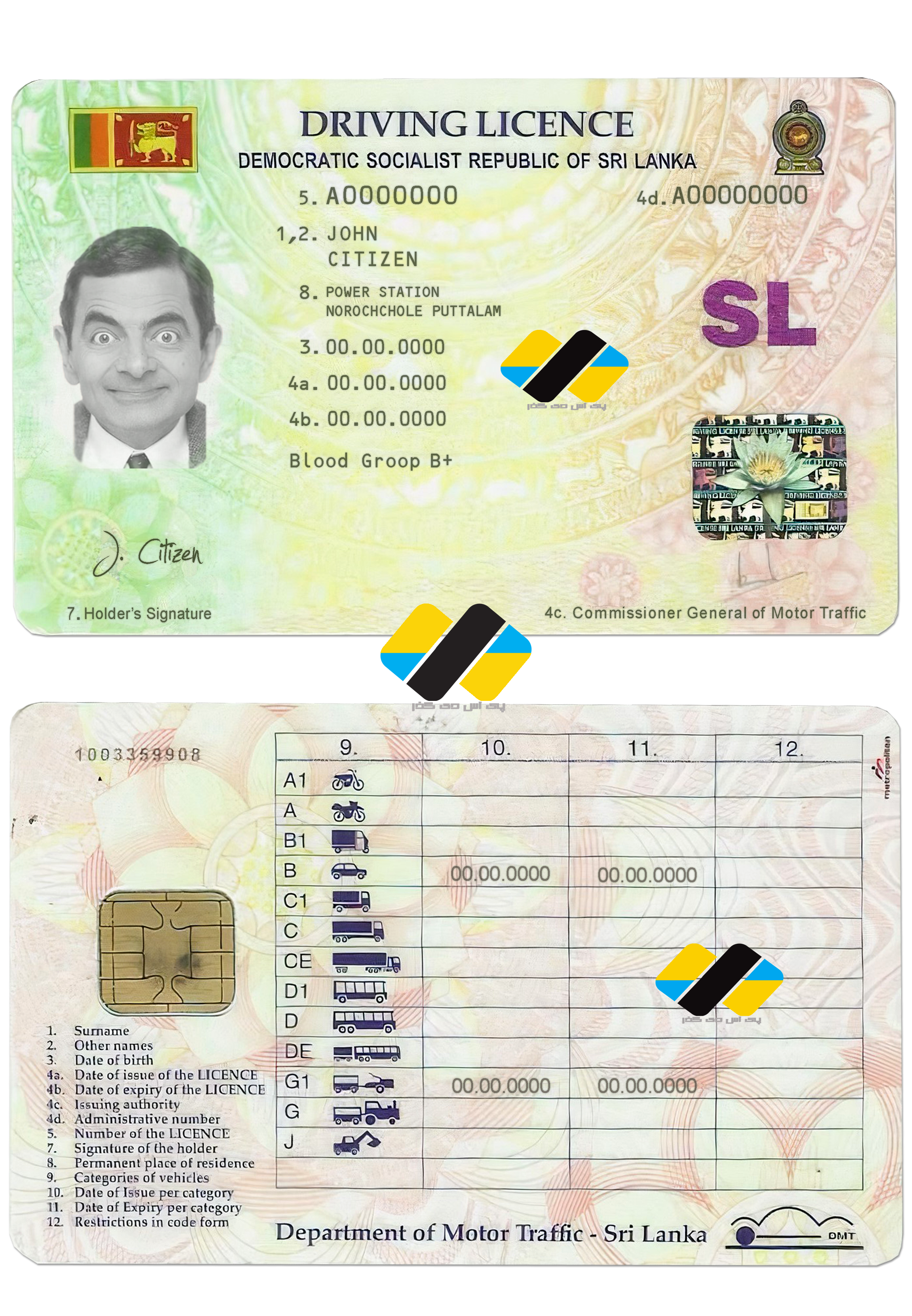 گواهینامه رانندگی سریلانکا