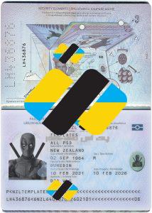 دانلود لایه باز پاسپورت نیوزیلند ورژن جدید