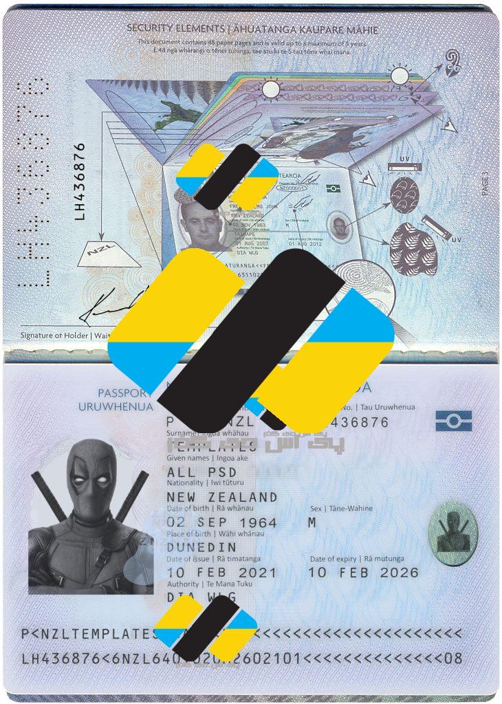دانلود لایه باز پاسپورت نیوزیلند