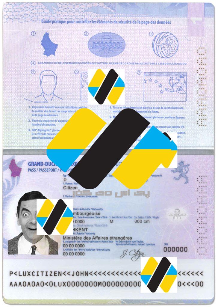 دانلود لایه باز پاسپورت جدید لوکزامبورگ