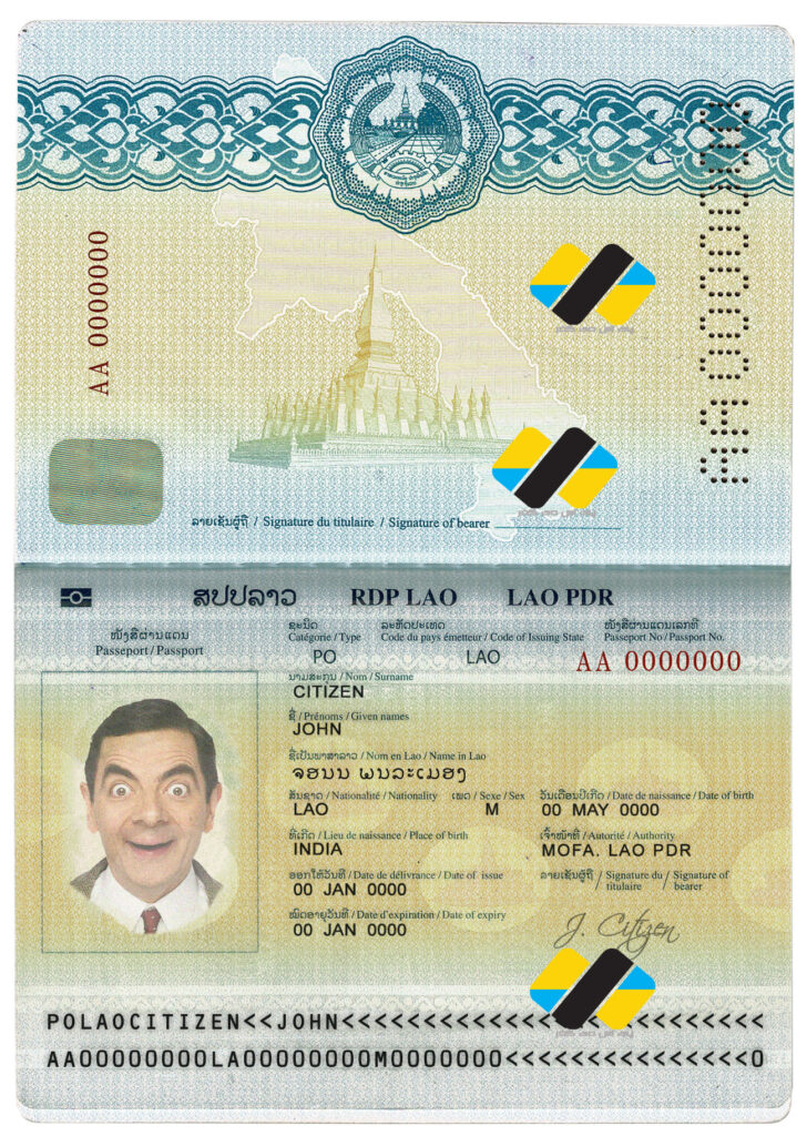 دانلود لایه باز پاسپورت لائوس ورژن جدید و با کیفیت | download new version laos passport psd template