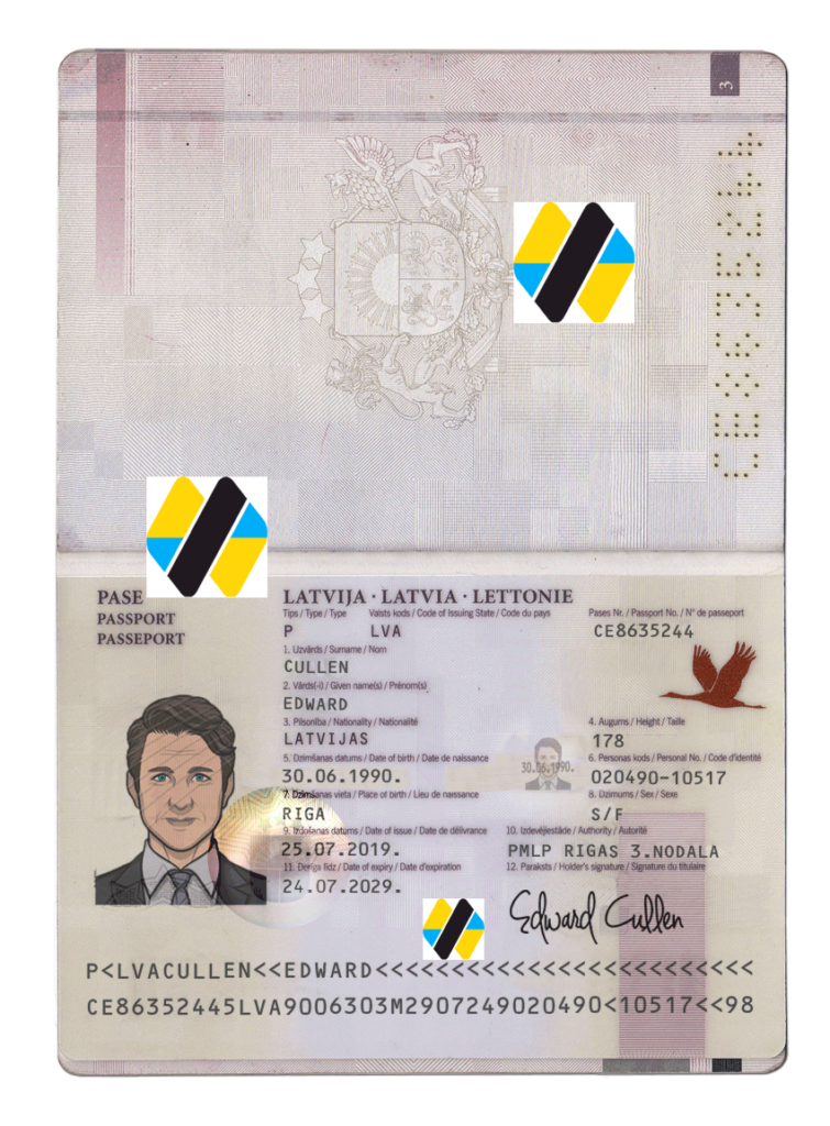 دانلود لایه باز پاپسوتر لتونی | Download the photoshop layer of Latvian passport