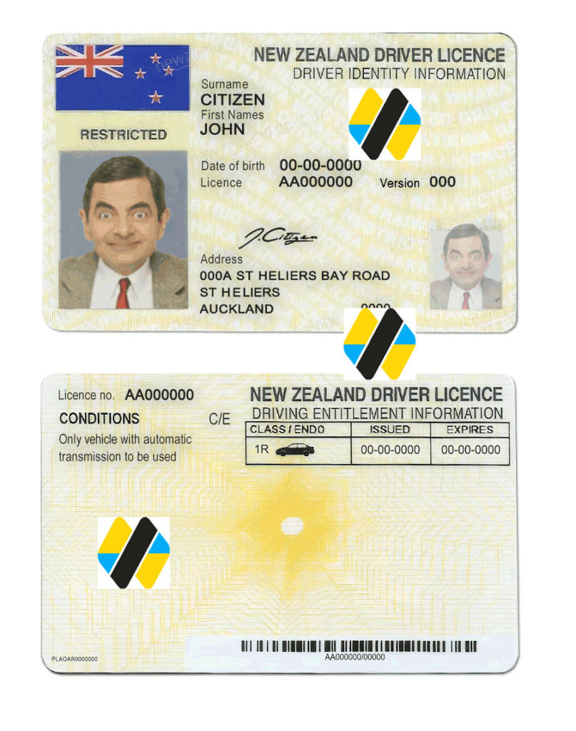 Download the photoshop New zealand driver's license psd template | دانلود لایه باز گواهینامه رانندگی نیوزیلند