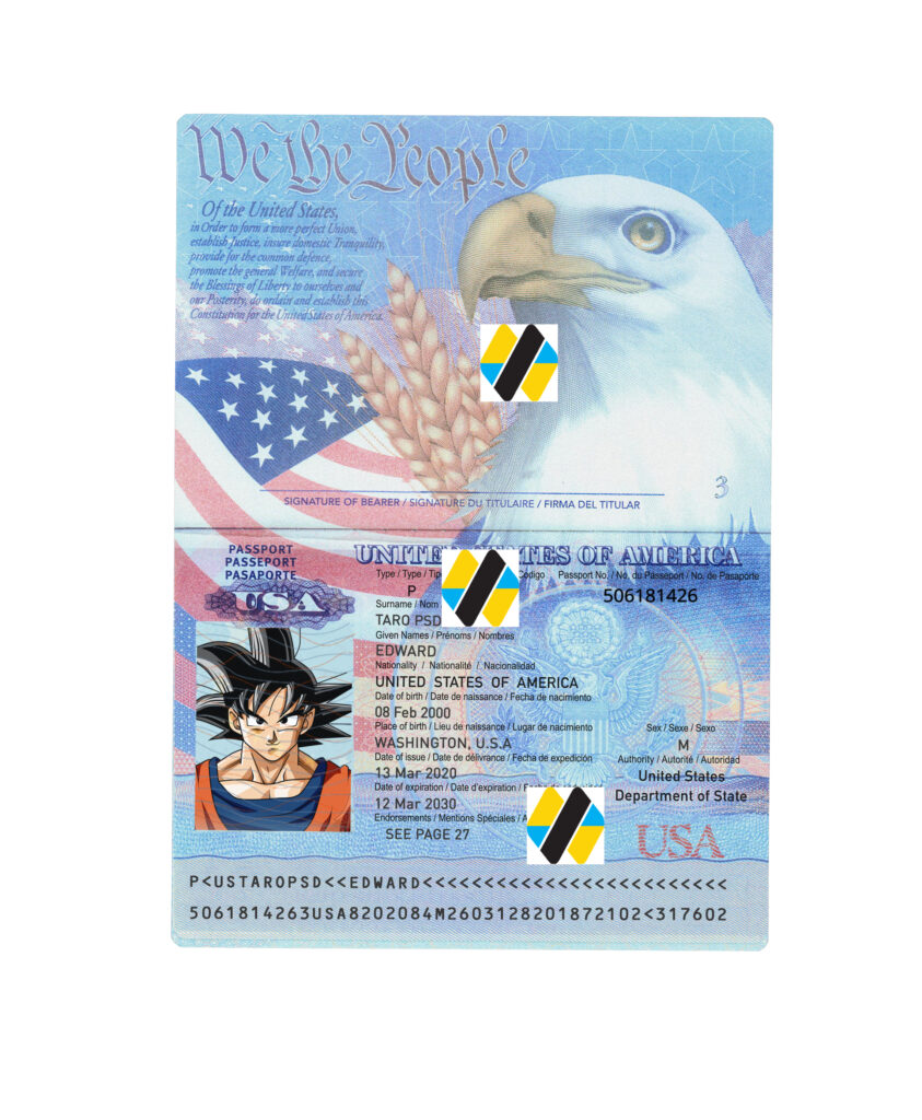 دانلود لایه باز پاسپورت آمریکا ورژن جدید | download new version usa passport psd template