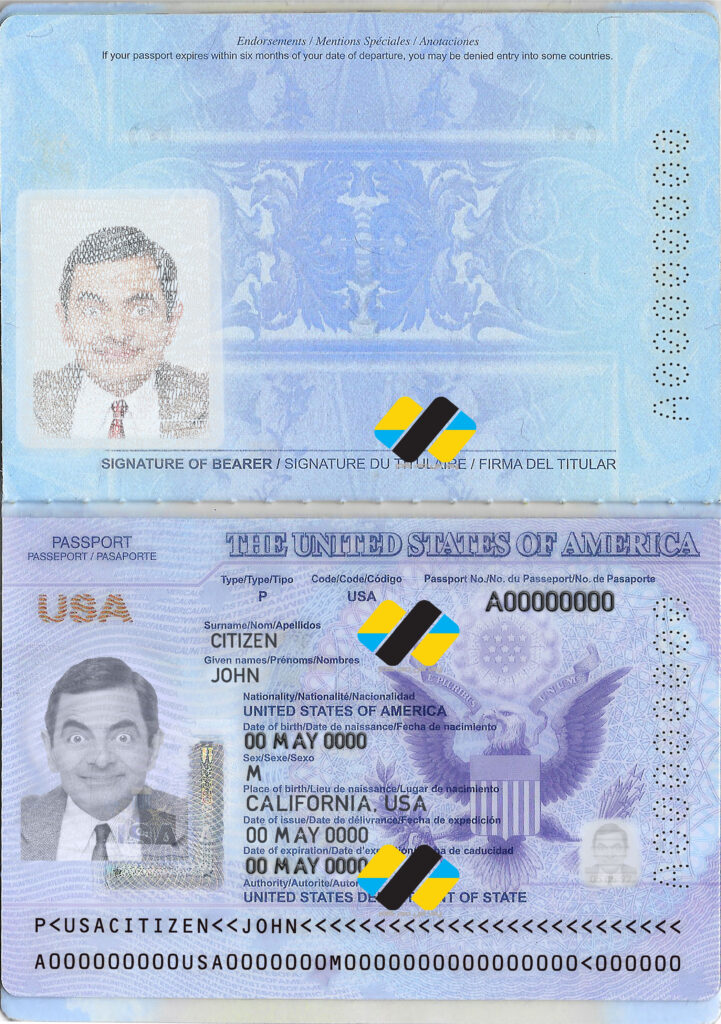 دانلود ورژن جدید لایه باز پاسپورت آمریکا 2024 | download new version 2024 usa passport psd tempate