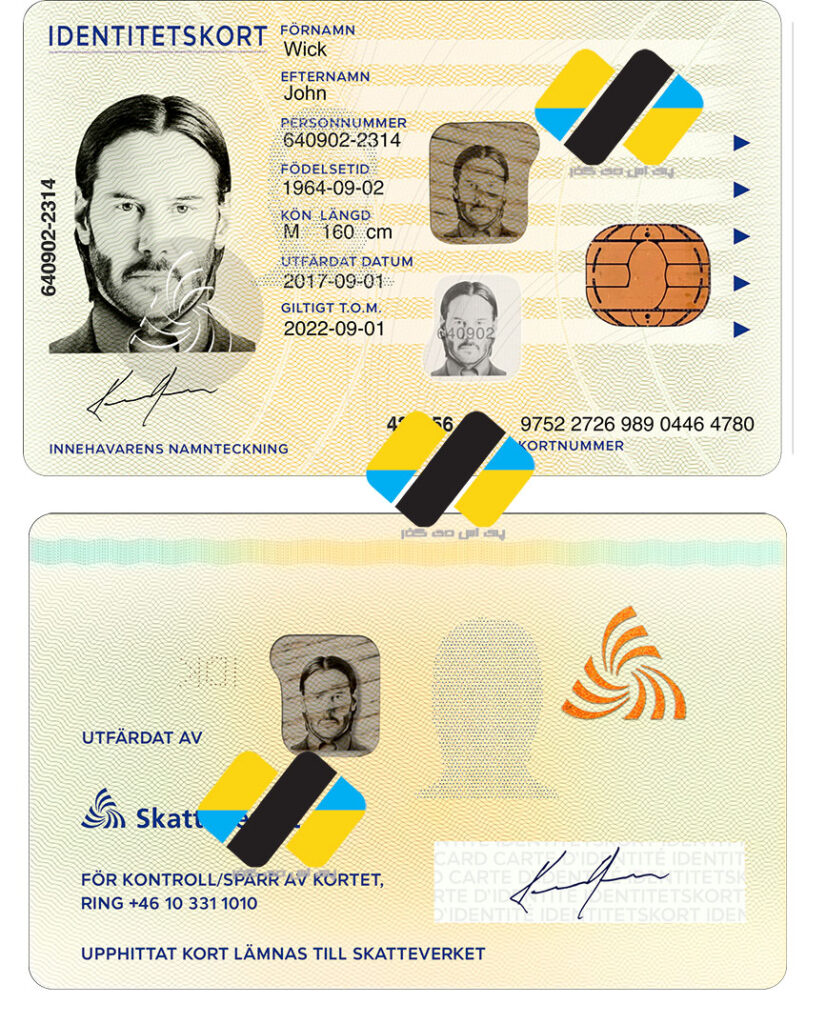 دانلود لایه باز آیدی کارت جدید سوئد | Sweden id card psd template new version