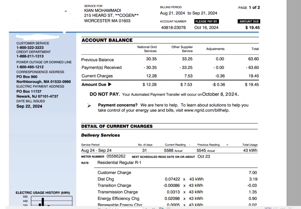 دانلود قبض ایالت ماساچوست آمریکا نسخه جدید اواخر 2024 | DOWNLOAD NEW VERSION PDF EDITABLE Massachusetts UTILITY BILL